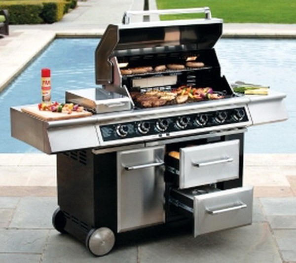 New Huge JennAir Gas Grill Big Stainless Steel Multi Burner Propane