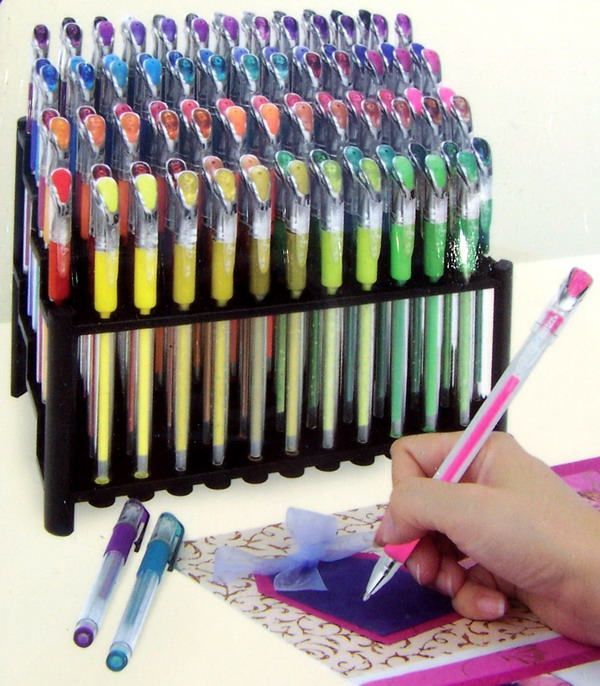 NEW Multi-Color Rubber Grip 100 Archival GEL PENS +Case