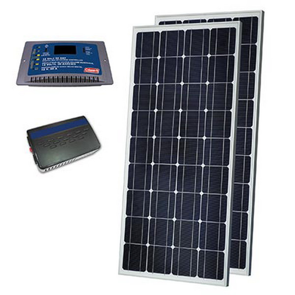 New Coleman 260 Watt Portable Camping Solar Power Kit Panels Inverter