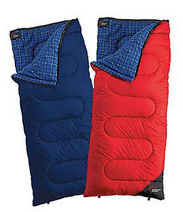 New Set of 2 Sleeping Bags Cotton Flannel Lining Cold Weather Camping