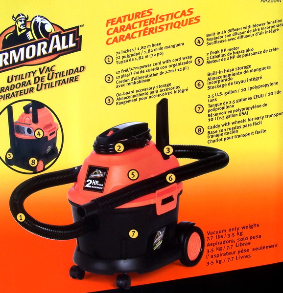 New Armor All Wet Dry Vac Utility Car Vacuum Cleaner eBay