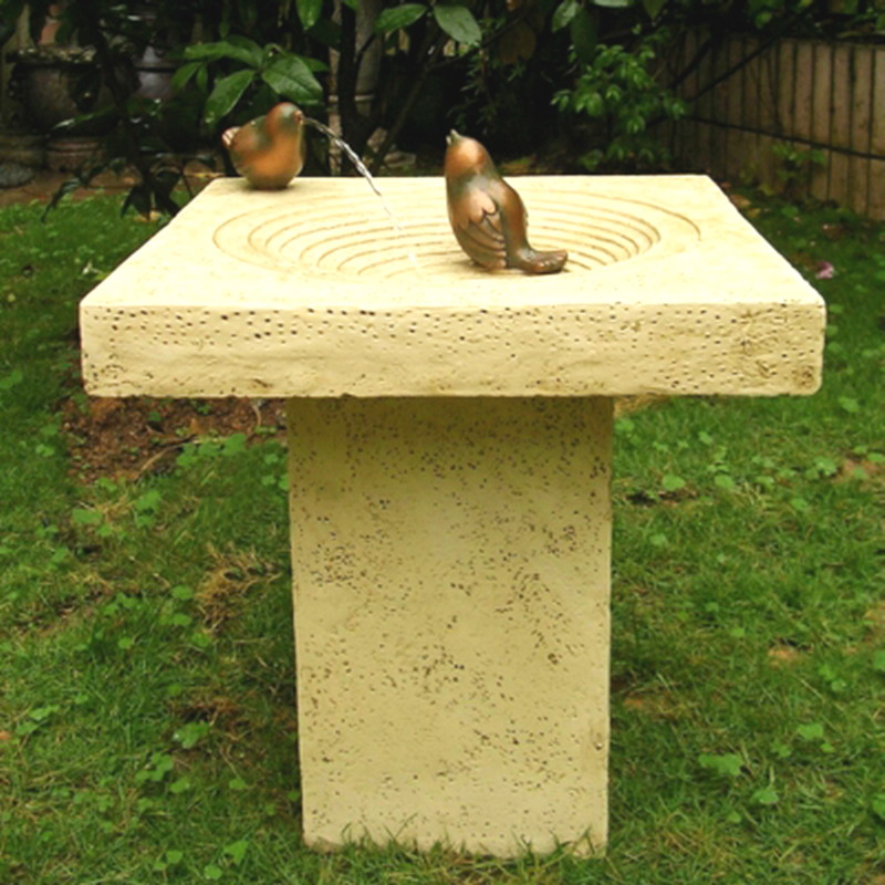 New Outdoor Electric Water Fountain Feature Bird Bath 18.5" Tall eBay