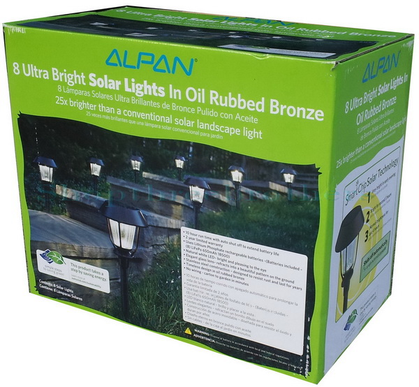 New Alpan 8 Ultra Bright LED Solar Path Lights In Oil Rubbed Bronze