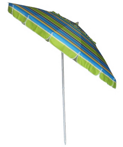New 8' Big Green Blue Stripes BEACH UMBRELLA Patio Tilt