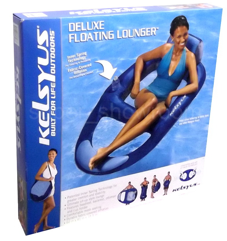 blue inflatable chaise lounge pool float