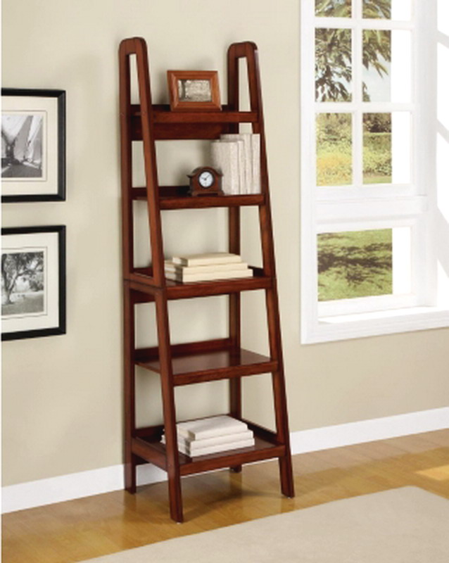 New Ladder Style Wooden Bookcase Shelving Wood Display Shelves Birch Finish