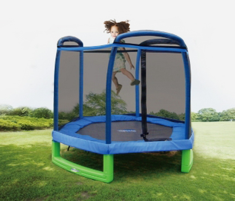 New Kids Enclosed Trampoline Beginner Youth Jumper Safe Walls 88