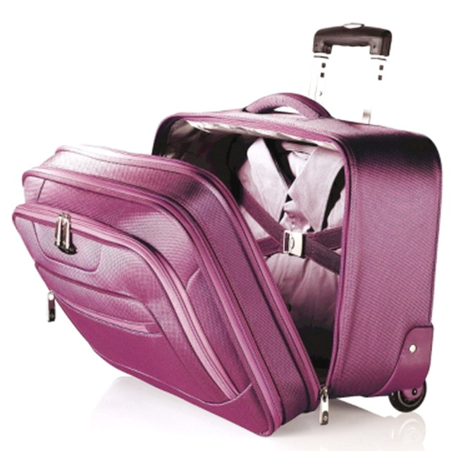 New Samsonite Pink Wheeled Laptop Case Rolling Luggage Bag in line