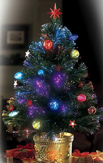 New Pre Lit 30" Revolving Fiber Optic CHRISTMAS TREE