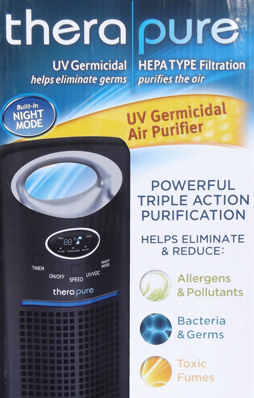 New Therapure Tower Air Purifier with UV Light & Permanent HEPA Type Filter