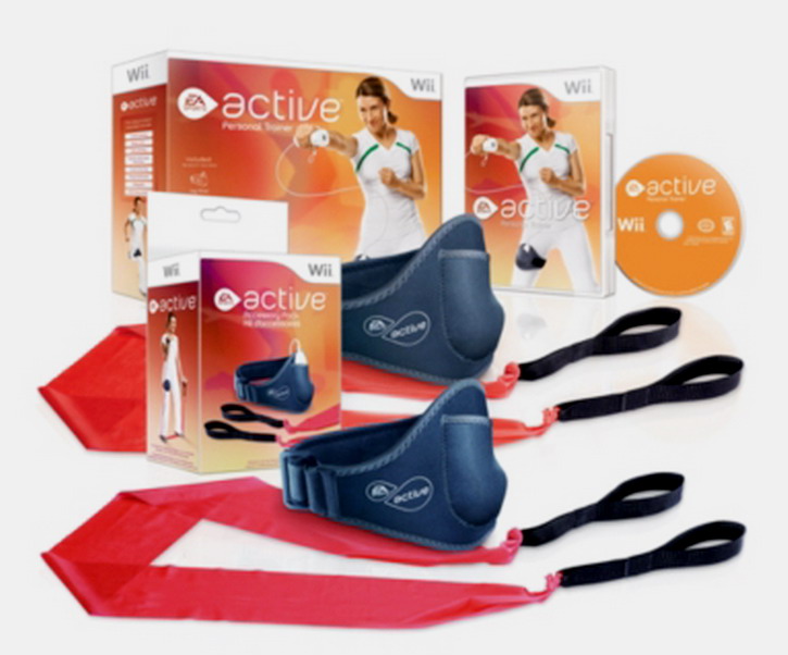 New EA Sports Active Wii Workout Game Bundle 2 Resistance Bands & Leg Straps