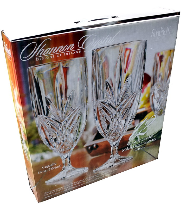 NEW Shannon Crystal 12 piece Crystal Goblet SET