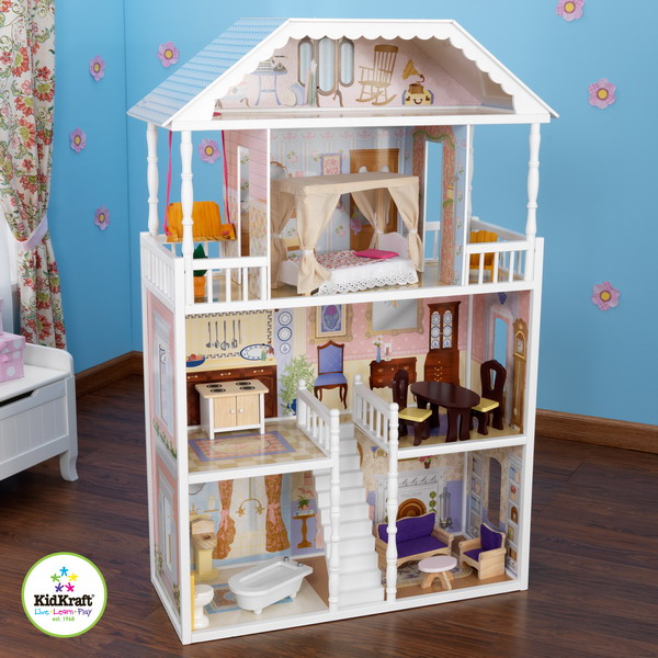   KidKraft Savannah Dollhouse Childrens Pretend Play Doll House  