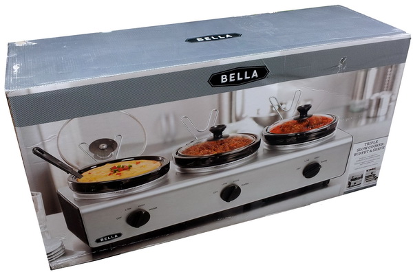 Sensio Bella Tripple 1.5 Qt Slow Cooker Buffet Server Catering New