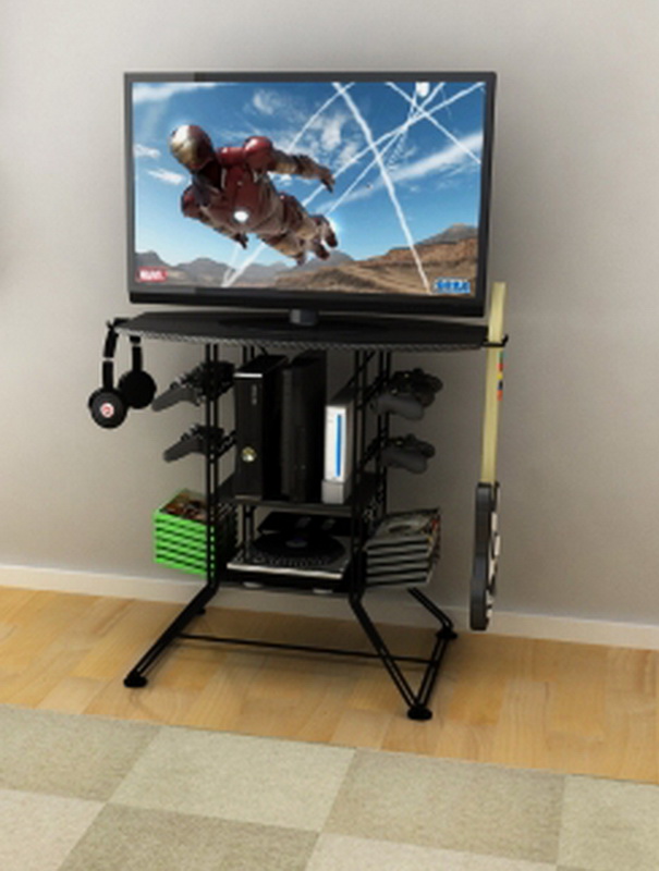 New Centipede Game Storage and TV Stand with Black Carbon Fiber Top