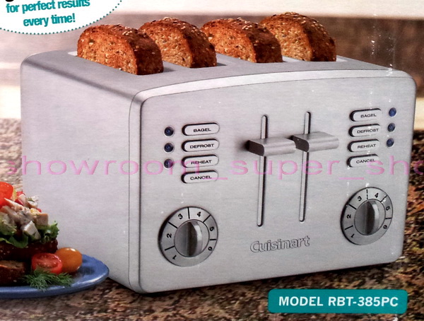 New Cuisinart 4 Slice Toaster Brushed Stainless Steel Rotary Control 