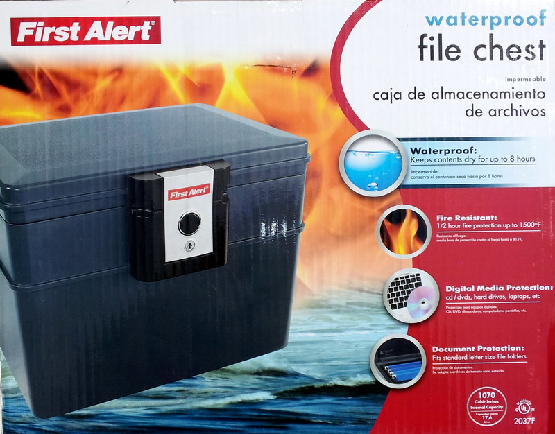 NEW First Alert Fireproof Waterproof File Chest Safe  
