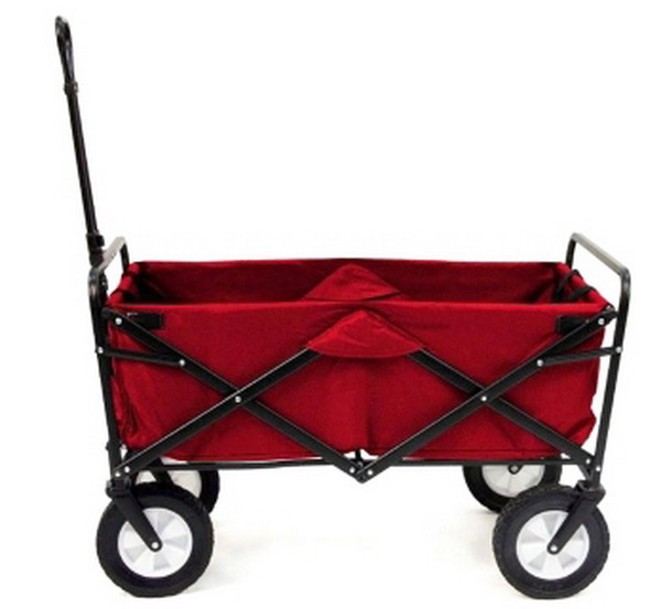 New Folding Red Garden Wagon Collapsible Utility Sports Cart Mac 