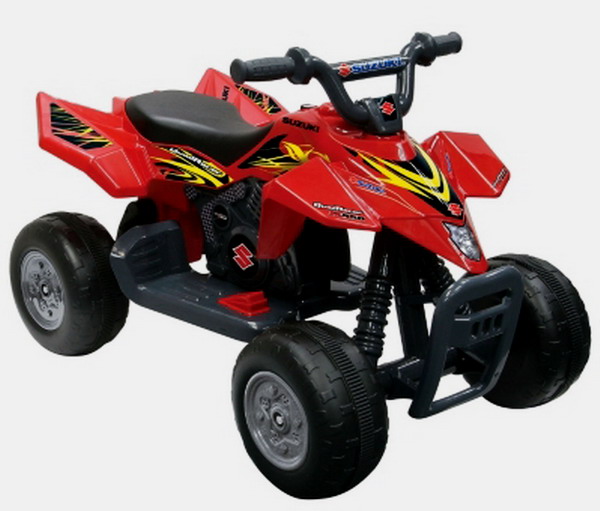 New Kids 6V Red Suzuki ATV Ride on Quad Racer Battery Toy with Sound Effects