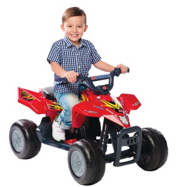 New Kids 6V Red Suzuki ATV Ride on Quad Racer Battery Toy with Sound Effects